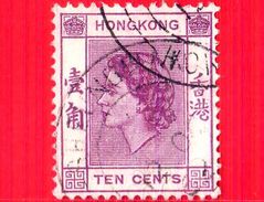 HONG KONG - Usato - 1954 - Regina Elisabetta II (1954-1960) - Ten Cents - 10 - Usati