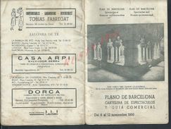 ESPAGNE ANCIEN PLAN DE BARCELONE 1950 AVEC DIVERS ENSEIGNES PUBLICITAIRES : - Spanje