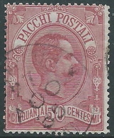 1884-86 REGNO USATO PACCHI POSTALI EFFIGIE 50 CENT - R9-4 - Postpaketten