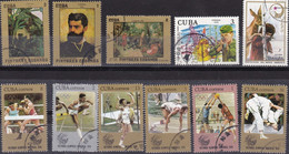 CUBA 11 Timbres Sur Différents Thèmes: 6 Sur Les SPORTS , 3 Sur La PEINTURE, 2 Divers ... - Oblitérés