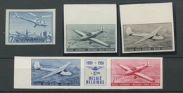 Avions De Belgique 1949-1951 Avec Le Rare Dyptique Tiré à 200 Exemplaires Seulement - Other & Unclassified