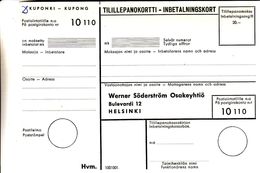 Finlande - Document Pour Versement - Inbetalningskort - Storia Postale