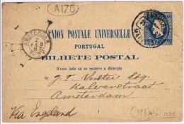 Funchal, 1887, Bilhete Postal Funchal-Amesterdam - Funchal