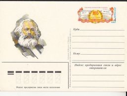 62301- KARL MARX, POSTCARD STATIONERY, 1983, RUSSIA-USSR - Karl Marx