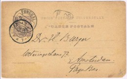 Funchal, 1897, Bilhete Postal Funchal-Amesterdam - Funchal