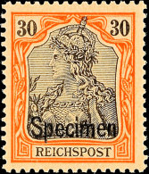 30 Pfg Germania Mit Aufdruck "Specimen", Tadellos Postfrisch, Signiert, Mi. 140.-, Katalog: 59SP **30 Pfg... - Autres & Non Classés