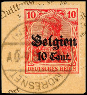 "MORESNET 11.6.18", Klar Auf Postanweisungsausschnitt 10 C., Katalog: 14 BSMORESNET 11. 6. 18, Clear On Money... - 1° Guerre Mondiale