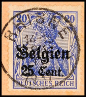 "RHISNE 24 IV 1917", Klar Und Zentr. Auf Postanweisungsausschnitt 25 C., Katalog: 18 BSRHISNE 24 IV 1917,... - 1° Guerre Mondiale