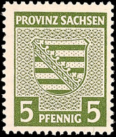 5 Pfg Ziffer Graugrün Mit Wasserzeichen 1 X Und Plattenfehler "dünner Linker Einfassungsrand",... - Autres & Non Classés