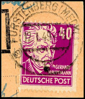 40 Pfg Köpfe I, B-Farbe, Senkr. Borkengummierung, Tadellos Gestempelt "FÜRSTENBERG 12.1.49" Auf... - Autres & Non Classés