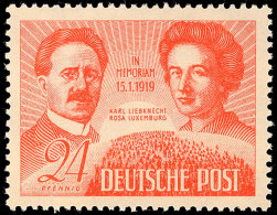 24 Pfg Liebknecht/Luxemburg Mit Plattenfehler "V", Tadellos Postfrisch, Gepr. Paul BPP, 100.-, Katalog: 229V... - Autres & Non Classés