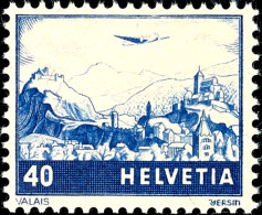 1948, 40 Rp. Flugpostmarke, In Der Seltenen Farbe Schwärzlichkobalt, Tadellos Postfrisch, Mi. 200,-, Katalog:... - Autres & Non Classés