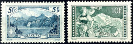 1928, 5 Fr. Und 10 Fr. Landschaften, Tadellos Ungebraucht, Mi. 380.-, Katalog: 227/28 *1928, 5 Fr. And 10 Fr.... - Autres & Non Classés