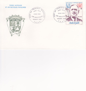 De Gaulle 10 ème Anniversaire 9 Novembre 1980 Oblitération Port Aux Français Kerguelen TAAF - FDC