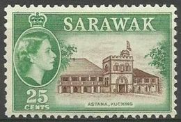 Sarawak - 1955 Astana, Kuching 25c MLH    Sc 206 - Sarawak (...-1963)