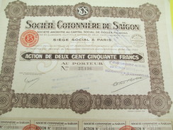 Société Cotonniére De Saïgon/Action De 250 Francs Au Porteur/Indochine/Paris /1925          ACT140 - Asia