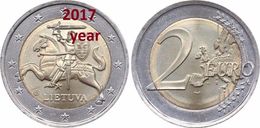 Lithuania Litauen 2017 2 Euro Kursmünze UNC RRR RARE Coin - Rare Keydate FROM MINT ROLL UNC - Lituania