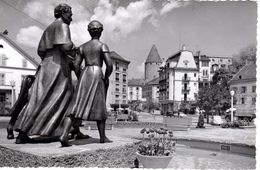 Maquette Pour Carte Postale / Bulle Place De L'Abbé Bovet - Bulle