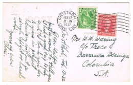 RB 1164 - 1932 Postcard - Pirate Trail Porto Bello Panama Canal Zone 3c Rate To Colombia - Canal Zone
