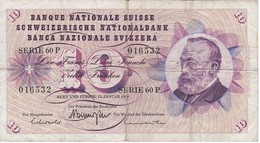 BILLETE DE SUIZA DE 10 FRANCS DEL AÑO 1969 (BANKNOTE) - Schweiz