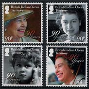 BRITISH INDIAN OCEAN TERRITORY 2016 90 YEARS QEII MNH SET - Territorio Britannico Dell'Oceano Indiano