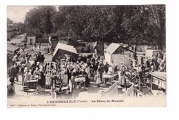 85 Hermenault La Place Du Marché Cpa Animée Cachet 1910 - L'Hermenault