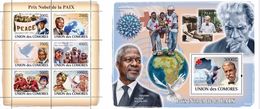 Comores 2008, Nobel Peace, Mandela, Mother Teresa, Red Cross, 6val In BF+BF - Mother Teresa