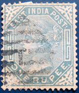 BRITISH INDIA 1874 1Re Queen Victoria Used SG79 CV£30 - 1858-79 Kolonie Van De Kroon