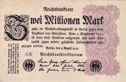 GERMANY 2 MILLIONEN MARK REICHSBANKNOTE 1923 AD PICK NO.103 UNCIRCULATED UNC - 2 Miljoen Mark