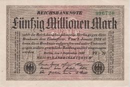 GERMANY 50 MILLIONEN MARK REICHSBANKNOTE 1923 AD PICK NO.109 UNCIRCULATED UNC - 50 Miljoen Mark