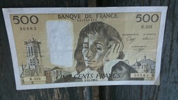 BILLET DE 500 FRANCS ( 3 JANVIER 1991 ) - 500 F 1968-1993 ''Pascal''