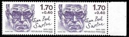 France - 1985 - Jean-Paul Sartre - Yvert Nr. 2357b Variété "point Sur Le I"  ** - Unused Stamps