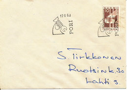 Finland Cover With Special Postmark Pori 12-6-1960 (hinged Marks On The Backside Of The Cover) - Storia Postale
