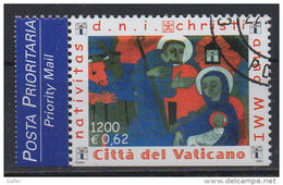 VATICANO 2002 - Viaggi Del Papa Nel 2001  L. 1200 / € 0,62  Usato Da Libretto  / Used From Booklet - Usati