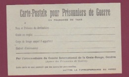 GUERRE 14/18 - 090717 - FM - Carte Postale Pour Prisonniers De Guerre En Franchise De Taxe - Croix Rouge Genève - Briefe U. Dokumente