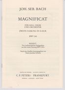 PARTITION  MAGNIFICAT  JOH. SEB. BACH  BWV 243  / 4 PARTIES ( Cf Scan )    POUR SOPRANO,ALTO,TENOR , BASSE  ET ORGUE - Gezang