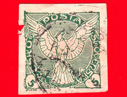 CECOSLOVACCHIA - Usato - 1920 - Francobolli Giornale Animali Stilizzati - Uccelli Rapaci - Falchi - 5 - Zeitungsmarken