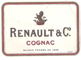 étiquette  - COGNAC  Renault Et Compagnie - PLIS - Whisky