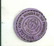 ESPAGNE - 1937 - République Espagnole - MURCIE - TOTANA- Carto Monéda De Uso Provisional Monnaie Carton Timbre -  Monnaies De Nécessité
