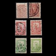 GREECE 1901 FLYING HERMES 3 USED STAMPS WITH CLEAR COLOUR VARIATION - Used Stamps