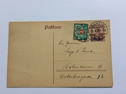 Danzig Ganzsache 1920 Postkarte Michel P5 + Mi. 130  Gestempelt 1923> Dänemark (Poland Polen Brief Cover Denmark - Ganzsachen