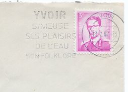 1967 - Belgique - Obl "YVOIR S/MEUSE SES PLAISIRS DE L'EAU - SON FOLKLORE" - Tp Roi Baudoin N°1067 - Otros & Sin Clasificación