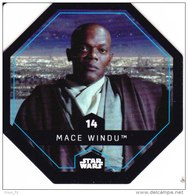 STAR WARS 2015 Vignette Jeton Image Carte LECLERC Disney Numéro 14 MACE WINDU - Episodio I