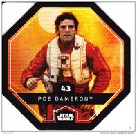 STAR WARS 2015 Vignette Jeton Image Carte LECLERC Disney Numéro 43 POE DAMERON - Episodio I