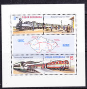 Czech Republic 2000 Trains/ Railroad M/s ** Mnh (F6543) - Blocs-feuillets