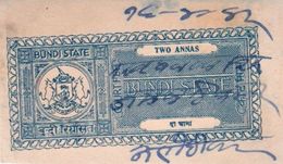 INDIA BUNDI PRINCELY STATE 2-ANNAS COURT FEE STAMP 1940-48 GOOD/USED - Bundi