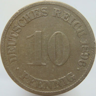 LaZooRo: Germany 10 Pfennig 1896 G VF / XF - Key Date - 10 Pfennig