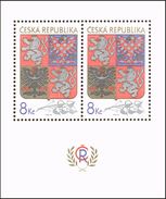 Czech Rep. / Stamps (1993) 0010 A: Great State Coat Of Arms Of The Czech Republic (eagle, Lion) - Blocs-feuillets