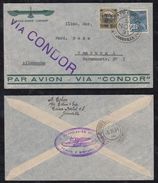 Brazil Brasil 1931 Airmail Cover CONDOR JOINVILLE Postmark To HAMBURG Germany Via RIO - Poste Aérienne (Compagnies Privées)