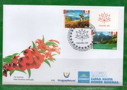 URUGUAY-2017  FDC  150 Años De Canada TT: Banderas, Paisajes, Monumentos Naturales - 2011-...